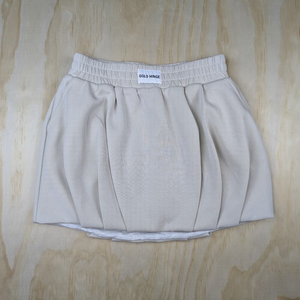 Gold Hinge Women's Extra Small Beige Pleated Bubble Skort Athletic Gym Pockets